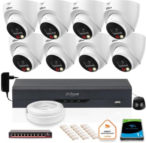 ZESTAW 8 Kamer IP Dahua 8mpx IPC-HDW1839T-A-IL-0280B-S6 + DYSK 1TB ZESTAW 8 Kamer IP Dahua 8mpx IPC-HDW1839T-A-IL-0280B-S6 + DYSK 1TB