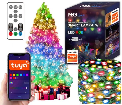 Lampki Choinkowe SMART taśma LED WIFI TUYA 20m USB Lampki Choinkowe SMART taśma LED WIFI TUYA 20m USB