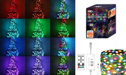Lampki Choinkowe SMART taśma LED WIFI TUYA 20m USB Lampki Choinkowe SMART taśma LED WIFI TUYA 20m USB