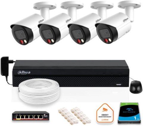 Zestaw monitoringu IP DAHUA 4x kamera IPC-HFW2849S-S-IL-0280B 8MPX Zestaw monitoringu IP DAHUA 4x kamera IPC-HFW2849S-S-IL-0280B 8MPX