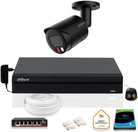 Zestaw monitoringu IP DAHUA kamera IPC-HFW2849S-S-IL-0280B-BLACK 8MPX Zestaw monitoringu IP DAHUA kamera IPC-HFW2849S-S-IL-0280B-BLACK 8MPX