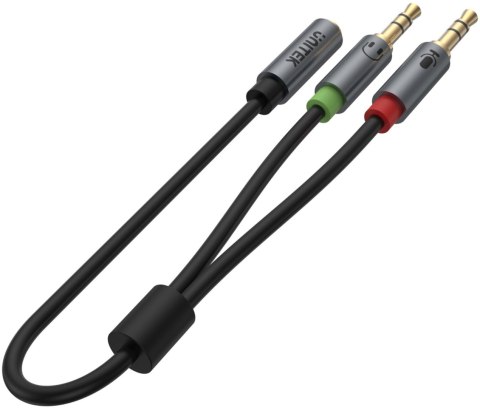 Adapter Unitek Y-C957ABK miniJack 3,5mm (F) - 2x 3,5mm (M) Adapter Unitek Y-C957ABK miniJack 3,5mm (F) - 2x 3,5mm (M)