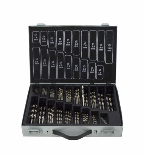 KOMPLET WIERTEŁ DO METALU HSS 1.5-10MM 100 SZTUK KOMPLET WIERTEŁ DO METALU HSS 1.5-10MM 100 SZTUK