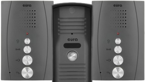DOMOFON ''EURA'' ADP-51A3 ''DIFESA'' - 1-rodzinny, 2 unifony, interkom, grafit