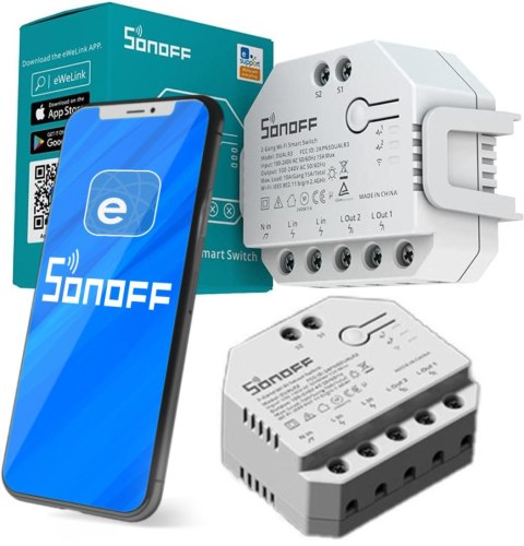 SONOFF sterownik 2-kanałowy roletowy 10A WiFi DUAL R3 SONOFF sterownik 2-kanałowy roletowy 10A WiFi DUAL R3