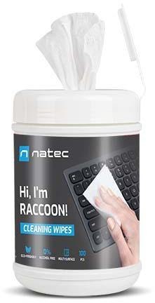 Chusteczki czyszczące Natec Raccoon (100szt) Chusteczki czyszczące Natec Raccoon (100szt)