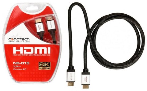 Kabel HDMI Conotech NS-015 8K ver. 2.1 - 1,5m Kabel HDMI Conotech NS-015 8K ver. 2.1 - 1,5m