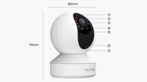 Kamera IP Reolink E340 wewnętrzna obrotowa 5MPx WiFi biała