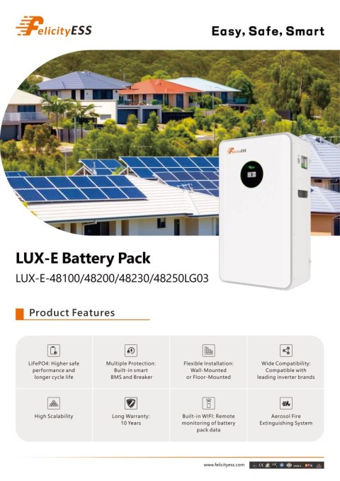 FelicityESS Bateria LUX-E-48100LG03 5,12kWh 51,2V (IP21) (niskonapięciowy)