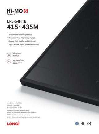 LONGI SOLAR LR5-54HTB 435W (HIMO6) Full black