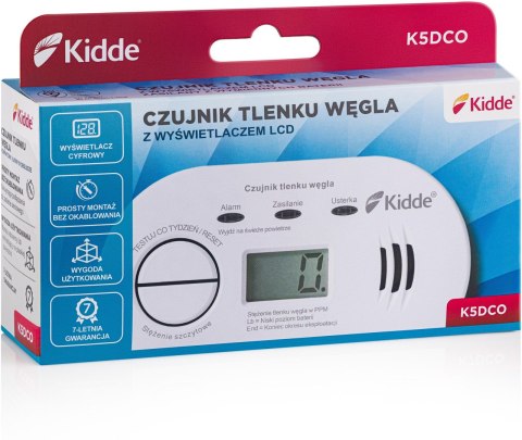 Czujnik czadu z wyświetlaczem Kidde K5DCO