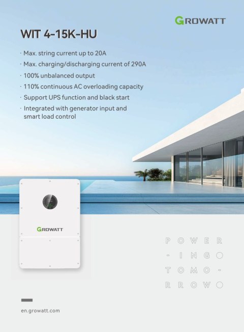 GROWATT Falownik hybrydowy WIT-12K-X-HU niskonapięciowy, trójfazowy