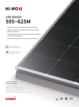 LONGI SOLAR LR8-66HGD 605W Bifacial (HIMO7)