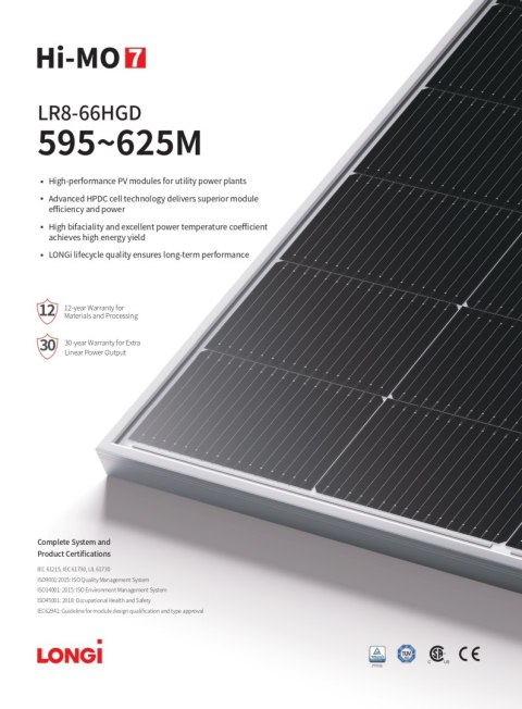 LONGI SOLAR LR8-66HGD 605W Bifacial (HIMO7)