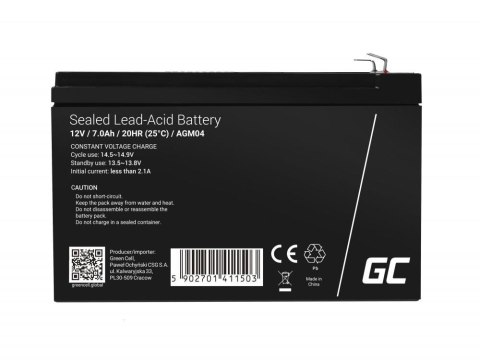 AKUMULATOR AGM Green Cell VRLA 12V 7Ah AKUMULATOR AGM Green Cell VRLA 12V 7Ah