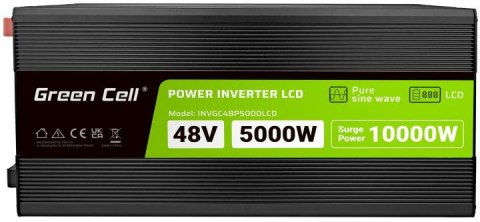 PRZETWORNICA NAPIĘCIA Green Cell PowerInverter LCD 48V / 230V 5000/10000W CZYSTA SINUSOIDA