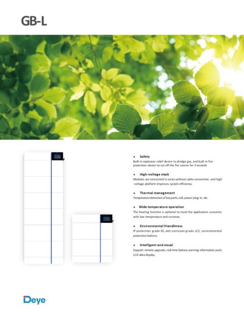 DEYE Magazyn energii HV bateria GB-L-PRO 4.09kWh (wysokonapięciowy) DEYE Magazyn energii HV bateria GB-L-PRO 4.09kWh (wysokonapięciowy)