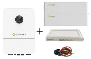 GROWATT Zestaw: Falownik hybrydowy WIT-10K-X-HU 3-fazowy+Bateria 10kWh+podstawa+kable