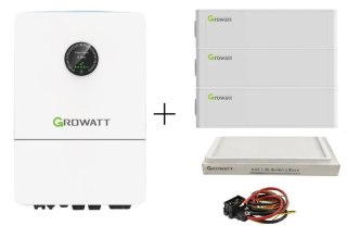 GROWATT Zestaw: Falownik hybrydowy WIT-12K-X-HU 3-fazowy+Bateria 15kWh+podstawa+kable