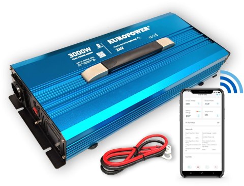 PRZETWORNICA NAPIĘCIA INWERTER EUROPOWER 24V DC / 230V AC 3000W / 6000W CZYSTY SINUS BLUETOOTH PRZETWORNICA NAPIĘCIA INWERTER EUROPOWER 24V DC / 230V AC 3000W / 6000W CZYSTY SINUS BLUETOOTH