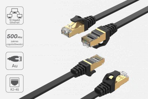 Unitek Kabel sieciowy płaski Ethernet Cat.7 10m Unitek Kabel sieciowy płaski Ethernet Cat.7 10m