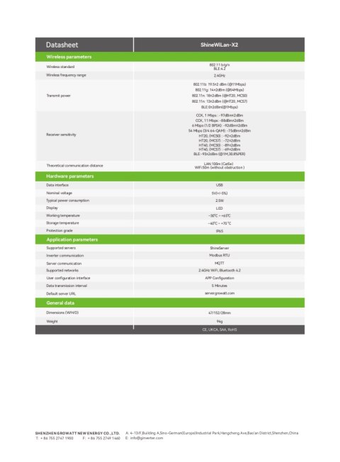 GROWATT Shine WiLan-X2 GROWATT Shine WiLan-X2
