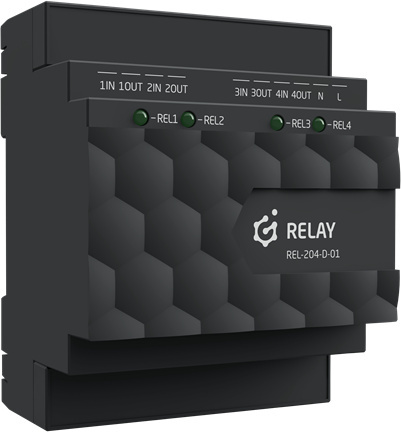 Moduł przekaźnikowy RELAY 4HP Grenton REL-204-D-01 Moduł przekaźnikowy RELAY 4HP Grenton REL-204-D-01