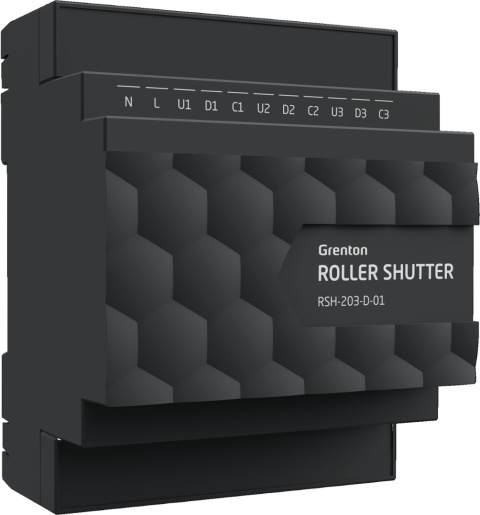 Moduł sterowania roletami ROLLER SHUTTER x3 Grenton RSH-203-D-01 Moduł sterowania roletami ROLLER SHUTTER x3 Grenton RSH-203-D-01