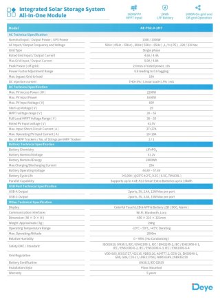 DEYE All In One AE-FS2.0-2H2 (Inwerter hybrydowy 1000W + bateria 2kWh) niskonapięciowy