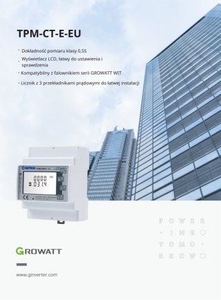 GROWATT Trójfazowy Licznik z przekładnikiem prądowym (250/5A) dla falowników WIT 50-100K HU