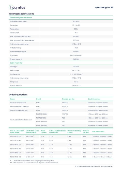 HOYMILES MIT FLEX-T5 złącze przedłużające AC 3F HOYMILES MIT FLEX-T5 złącze przedłużające AC 3F