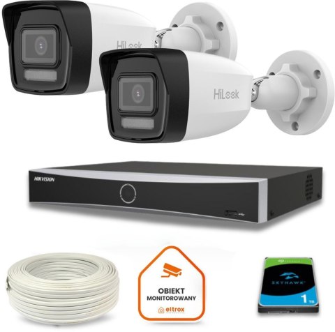 Zestaw monitoringu Hilook 2 kamery IP IPCAM-B8-30DL z dyskiem 1TB Zestaw monitoringu Hilook 2 kamery IP IPCAM-B8-30DL z dyskiem 1TB