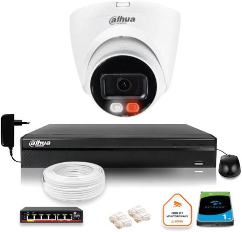 Zestaw monitoringu IP DAHUA 4Mpx 2K kamera IPC-HDW1439V-A-IL z dyskiem 1TB Zestaw monitoringu IP DAHUA 4Mpx 2K kamera IPC-HDW1439V-A-IL z dyskiem 1TB