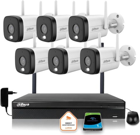 Zestaw monitoringu IP Dahua 6 Kamer WI-FI 5MPx aktywne odtraszanie LED IR do 30m Zestaw monitoringu IP Dahua 6 Kamer WI-FI 5MPx aktywne odtraszanie LED IR do 30m