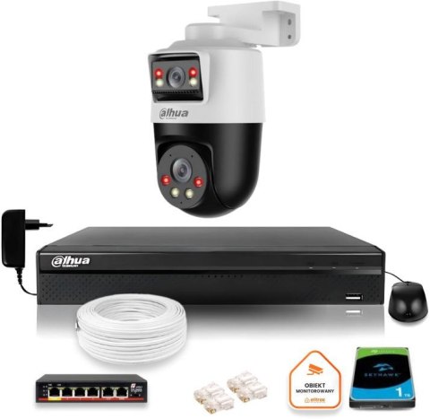 Zestaw monitoringu IP Dahua kamera obrotowa 2MP+2MP dysk 1TB Zestaw monitoringu IP Dahua kamera obrotowa 2MP+2MP dysk 1TB