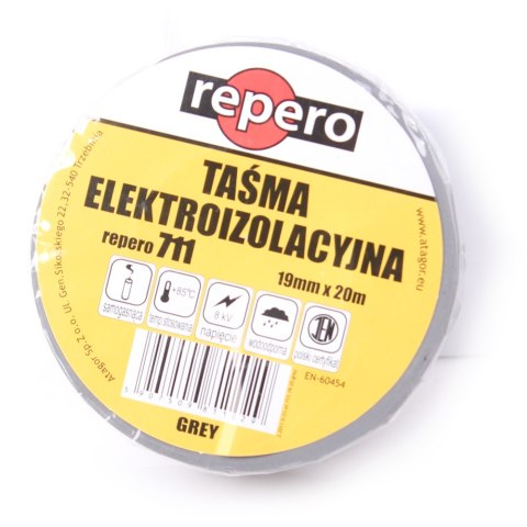 TAŚMA IZOLACYJNA REPERO 711E SZARA 19MMX20M TAŚMA IZOLACYJNA REPERO 711E SZARA 19MMX20M