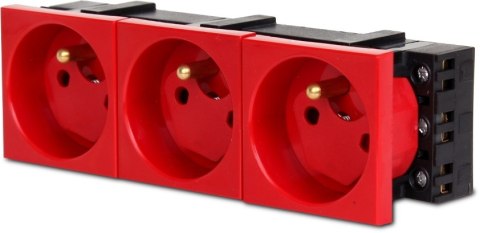 Gniazdo 3M elektryczne potrójne + blokada Gniazdo 3M elektryczne potrójne + blokada