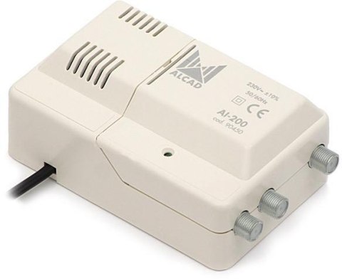 Wzmacniacz Alcad AI-200 VHF-UHF 1we/2wy szerokopasmowy Wzmacniacz Alcad AI-200 VHF-UHF 1we/2wy szerokopasmowy