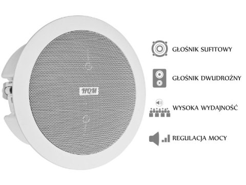 GŁOŚNIK SUFITOWY PA HQM-SOZ1024 10W 100V BIAŁY GŁOŚNIK SUFITOWY PA HQM-SOZ1024 10W 100V BIAŁY