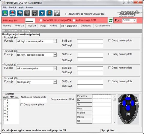 ROPAM STEROWNIK RADIOWY - ZESTAW RF-4C-2K (2 PILOTY) ROPAM STEROWNIK RADIOWY - ZESTAW RF-4C-2K (2 PILOTY)