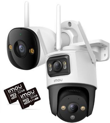 Zestaw 2 kamer IP Imou bullet 3 5MP i Cruiser Dual 10MP z kartami pamięci 32GB Zestaw 2 kamer IP Imou bullet 3 5MP i Cruiser Dual 10MP z kartami pamięci 32GB