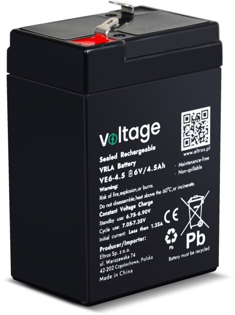 Akumulator AGM Voltage 6V 4,5Ah VE6-4.5 Akumulator AGM Voltage 6V 4,5Ah VE6-4.5