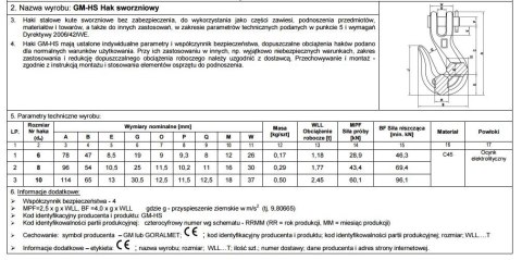 HAK SWORZNIOWY OCYNKOWANY 5/16' 1.77T 8MM HAK SWORZNIOWY OCYNKOWANY 5/16' 1.77T 8MM