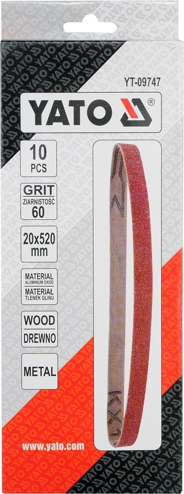 TAŚMA ŚCIERNA BEZKOŃCOWA 10SZT P60 20*520MM TAŚMA ŚCIERNA BEZKOŃCOWA 10SZT P60 20*520MM