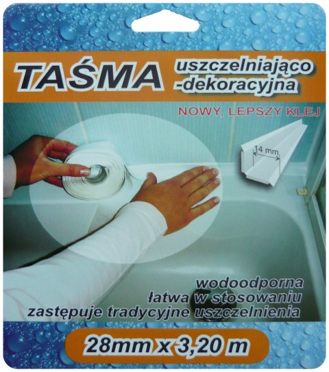 TAŚMA WYKOŃCZENIOWA 3,2M 28MM BIAŁA TAŚMA WYKOŃCZENIOWA 3,2M 28MM BIAŁA