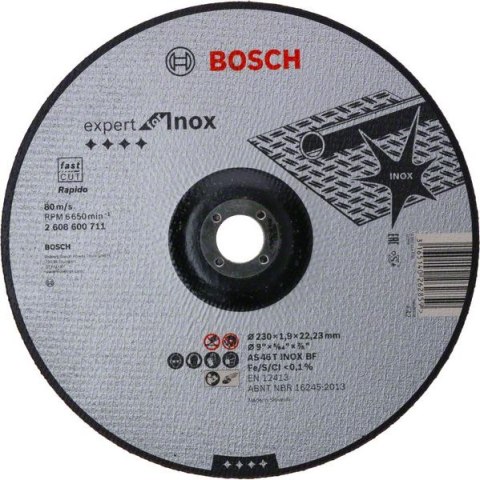 TARCZA WYPUKŁA T27 230*22*1.9 BOSCH RAPIDO TARCZA WYPUKŁA T27 230*22*1.9 BOSCH RAPIDO