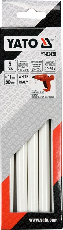 WKŁADY KLEJOWE 11,2X200MM 5SZT BIAŁE WKŁADY KLEJOWE 11,2X200MM 5SZT BIAŁE