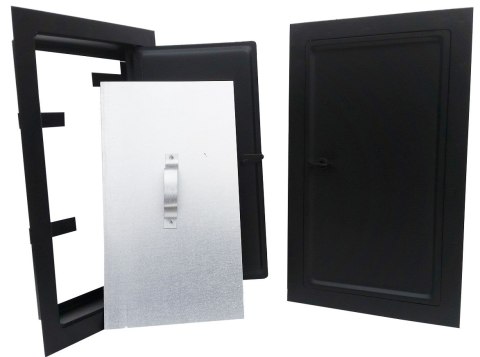 DRZWICZKI KOMINOWE CZARNY MAT 155*290MM DUŻE DRZWICZKI KOMINOWE CZARNY MAT 155*290MM DUŻE