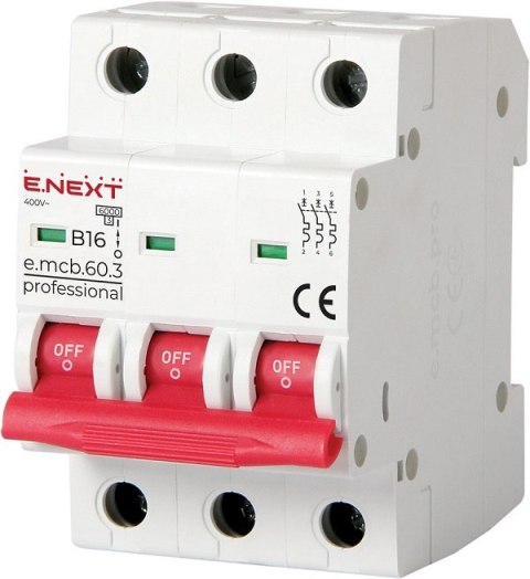 WYŁĄCZNIK NADPRĄDOWY MCB.PRO60 3P B16A 6KA WYŁĄCZNIK NADPRĄDOWY MCB.PRO60 3P B16A 6KA