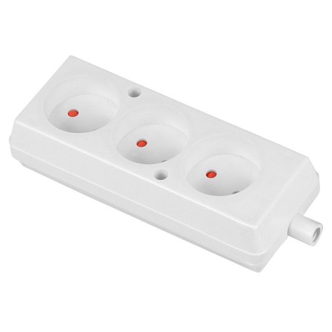 GNIAZDO POTRÓJNE 16A 250V ROZBIERALNE B/U BIAŁE GNIAZDO POTRÓJNE 16A 250V ROZBIERALNE B/U BIAŁE